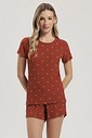 Pijama Feminino Manga Curta Com Shorts