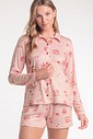 Pijama Feminino Manga Longa Americano Com Shorts