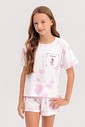Pijama Infantil Feminino Manga Curta Com Shorts