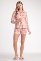 Pijama Feminino Manga Longa Americano Com Shorts
