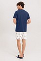 Pijama Masculino Manga Curta Com Bermuda