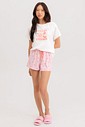 Pijama Feminino Manga Curta Com Shorts