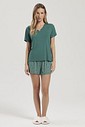 Pijama Feminino Manga Curta com Bermuda