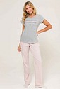 Pijama Feminino Manga Curta Com Calça