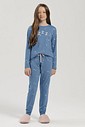 Pijama Infantil Feminino Manga Longa Com Calça