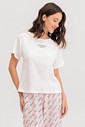 Pijama Feminino Manga Curta Com Calça Midi