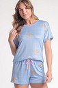 Pijama Feminino Manga Curta Com Shorts