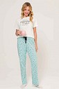 Pijama Feminino Manga Curta Com Calça