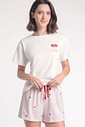 Pijama Feminino Manga Curta Com Shorts