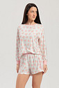 Pijama Feminino Manga Longa Com Shorts