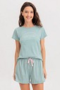 Pijama Feminino Manga Curta Com Shorts