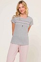 Pijama Feminino Manga Curta Com Calça