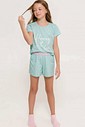 Pijama Feminino Infantil Manga Curta com Shorts Pijama Feminino Infantil Manga Curta com Shorts