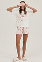 Pijama Feminino Manga Curta Com Shorts