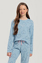 Pijama Infantil Feminino Manga Longa Com Calça