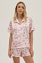 Pijama Feminino Manga Curta Americano Com Shorts