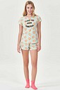 Pijama Feminino Manga Curta Com Shorts