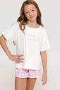 Pijama Feminino Infantil Manga Curta com Shorts