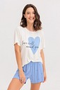 Pijama Feminino Manga Curta Com Shorts