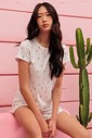 Pijama Feminino Manga Curta Com Shorts
