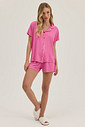 Pijama Feminino Manga Curta Americano Com Shorts