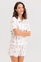 Pijama Feminino Manga Curta Americano Com Shorts