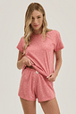 Pijama Feminino Manga Curta Com Shorts