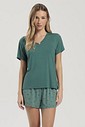 Pijama Feminino Manga Curta com Bermuda
