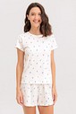 Pijama Feminino Manga Curta Com Shorts