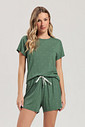 Pijama Feminino Manga Curta Com Shorts