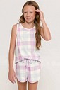 Pijama Feminino Infantil Regata com Shorts