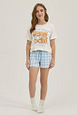 Pijama Feminino Infantil Manga Curta Com Shorts Pijama Feminino Infantil Manga Curta Com Shorts