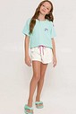 Pijama Feminino Infantil Manga Curta com Shorts