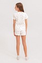 Pijama Infantil Feminino Manga Curta Com Shorts