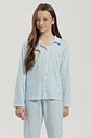 Pijama Feminino Infantil Manga Longa Americano Com Calça