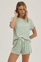 Pijama Feminino Manga Curta Com Shorts Pijama Feminino Manga Curta Com Shorts