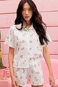 Pijama Feminino Manga Curta Americano Com Shorts