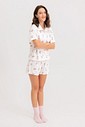 Pijama Feminino Manga Curta Americano Com Shorts