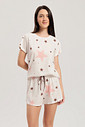 Pijama Feminino Manga Curta Com Shorts
