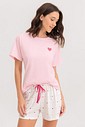 Pijama Feminino Manga Curta Com Shorts
