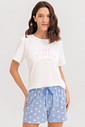 Pijama Feminino Manga Curta Com Shorts
