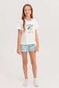 Pijama Infantil Feminino Manga Curta Com Shorts