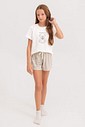 Pijama Infantil Feminino Manga Curta Com Shorts