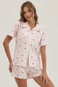 Pijama Feminino Manga Curta Americano Com Shorts Pijama Feminino Manga Curta Americano Com Shorts