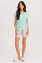 Pijama Feminino Manga Curta Com Shorts