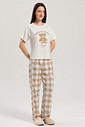 Pijama Feminino Manga Curta Com Calça