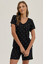 Pijama Feminino Manga Curta Com Bermuda Pijama Feminino Manga Curta Com Bermuda