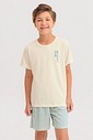 Pijama Masculino Infantil Manga Curta Com Bermuda