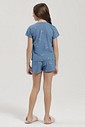 Pijama Feminino Infantil Manga Curta Com Shorts