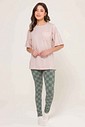 Pijama Manga Curta com Legging Feminino